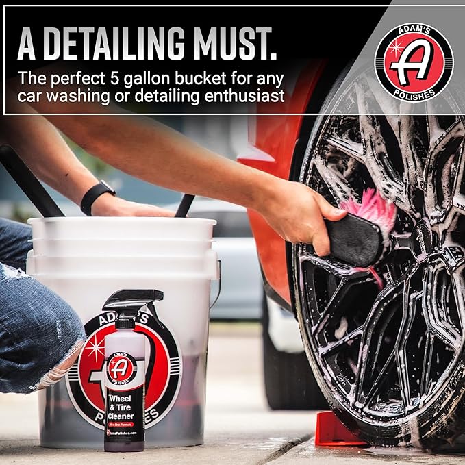 Adam's Polishes Car Wash Buckets 5 Gallon Bucket + Grit Guard 2 Pack Perfect Car Detailing Tool for Car Washing & Garage Storage | Stores Car Wash Soap, Foam Cannon, Foam Gun, Microfiber Towels