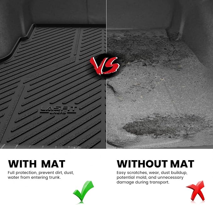 LASFIT Cargo Mat for Kia K4 2025 2026, All Weather TPE Custom Fit Car Trunk Mats Cargo Liners Accessories for Kia K4 2025-2026, Black
