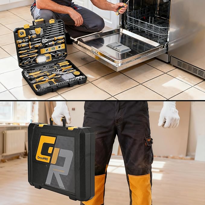 GRENPRO 239PCS Tool Set Tool Kit For Home, Basic Household Automotive Motorcycle Car Tool Kits, Portable Plastic Mechanics Tools Boxes Sets With Organizers And Storage Case For Men Women All Purpose