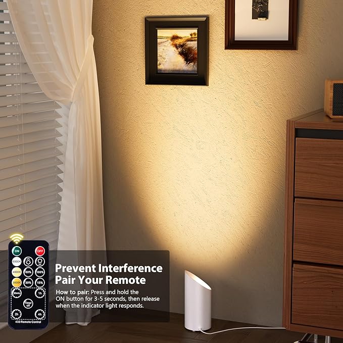 Brightown LED SpotLights - 2 Pack Uplighting Floor Can Lights with Remote and Timer, 3 Color Temperatures & Dimmable, 2 Lighting Modes for Wall Picture Painting Plants Indoor Accent Lighting, White