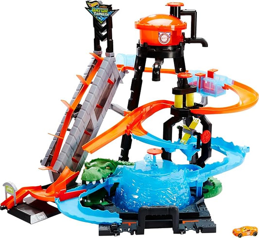 Hot Wheels City Car Wash and Giant Gator
