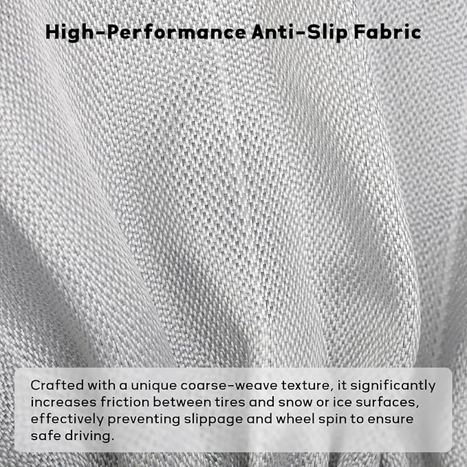 MEASUREMAN Size XL Vehicle Snow Socks for Tires White Anti-Slip Traction Aid Winter Driving Protection for Auto, SUV, Commercial Vehicle (2 Pack)