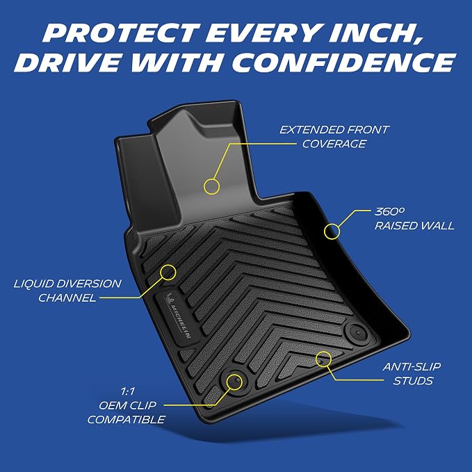 Michelin Floor Mats, Premier Series All-Weather TPE Custom Fit Liner for Toyota Camry 2025-2026 Floor Mats (3 Piece)