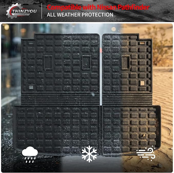 Cargo Mat Compatible with 2022-2025 2026 Nissan Pathfinder Trunk Mat Cargo Liner TPE All Weather Trunk Liner 2024 Pathfinder Accessories (Trunk Mat with Backrest Mat)