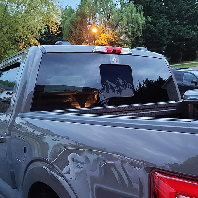 Xinghe for Ford F150 F250 F350 2015-2026, Rear Middle Window American Flag Decals, Matte Black USA Flag Decal for Truck Back Window, for Ford Raptor 2015-2026 Accessories