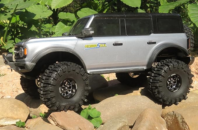 HOBBYSOUL 5.0'' Tall 1.9 Mud Slingers T8 tires & 1.9 Wheels, -10.5mm Negative Offset 1.9 Beadlock wheels and tires For 1/10 Crawler SCX10 TRX4 high Trail Upgrade, HS701547