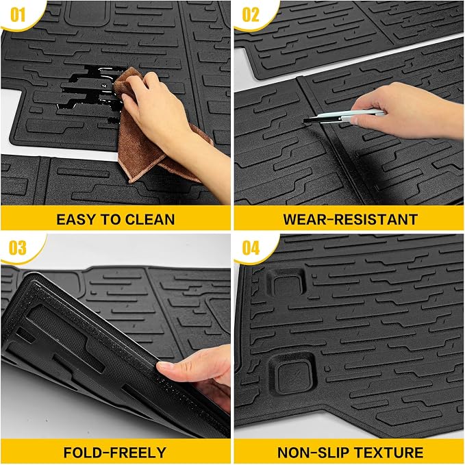Cargo Mats for 2018-2025 Jeep Wrangler JL Unlimited 4X4 Trunk Mat with Backrest Liner, All Weather TPE Protector Rear Back Seat Mats for 18-25 Wrangler JL 4X4 4 Door Accessories