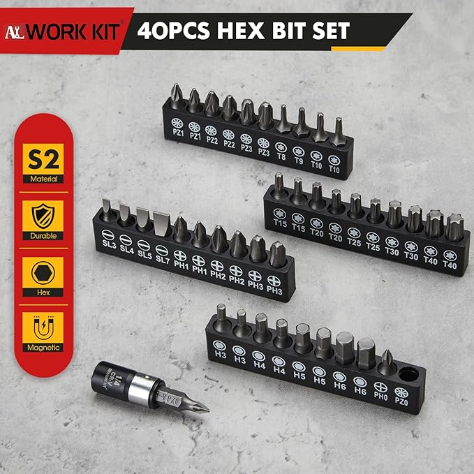 Mechanics Tool Set 111Pcs, Metric(8-15mm) & SAE(5/16"-3/4") Socket Set, CR-V Deep & Shallow Socket Kit with Quick Release Ratchet, Drive Adapters, Universal Joint, Hex Key Set & Bit Set