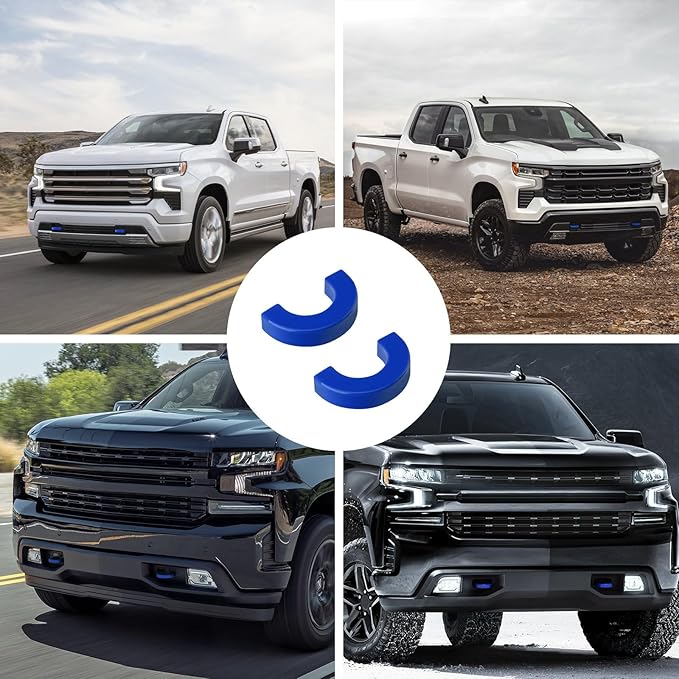 Tow Hook Covers Fit for Chevy Silverado 1500 2007-2026/GMC Sierra 1500 2007-2018, Customized Car Tow Hooks Compatible with Chevrolet Silverado 1500 Accessories 2007-2025 (Dark Blue)