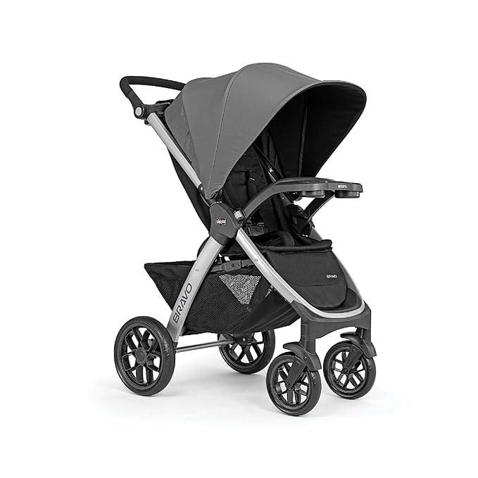 Chicco Bravo 3-in-1 Trio Travel System, Bravo Quick-Fold Stroller with KeyFit 30 Infant Car Seat and Base, Calla/Grey