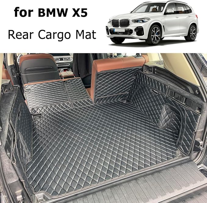 Cargo Mat Compatible with 2019-2026 BMW X5 Trunk Mat (and Rear Left and Right Side Panels) Cargo Liners for X5（Non 45e /7-Seats Models）