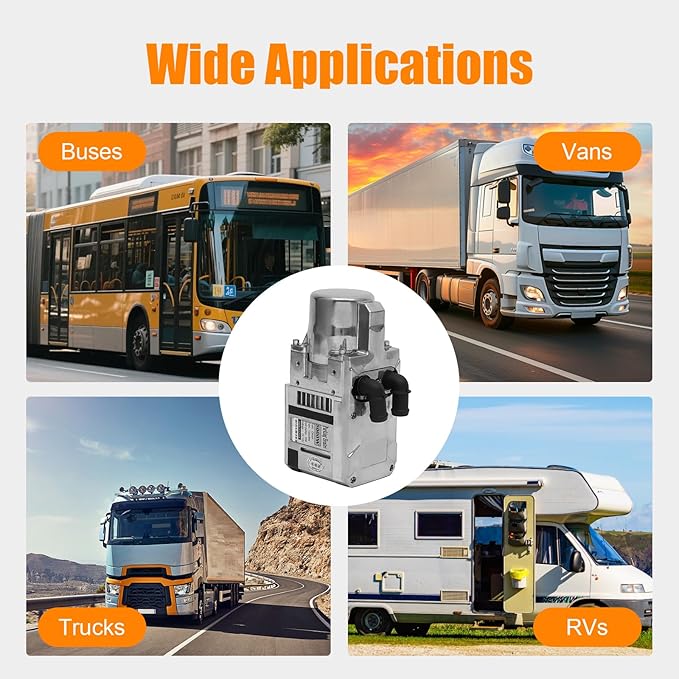 Diesel Air Heater, 12V 5000W Diesel Parking Water Heater Complete Kit Water Heating Type of Car Conduction Coolant with Remote Control for Commercial Vehicles Automotives & RV Cars