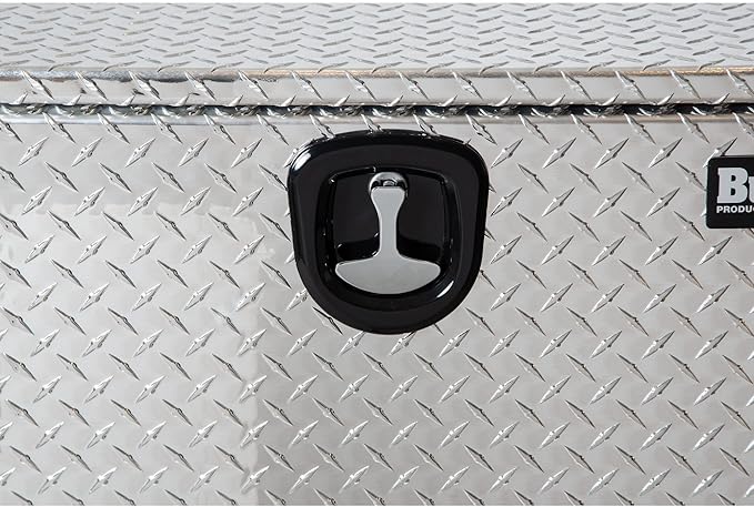 Buyers Products 1705105 Silver Diamond Tread Aluminum Underbody Truck Box with T-Handle Latch, 18 x 18 x 36 Inch, Durable Contractor Toolbox For Organization And Storage, Job Tool Chest