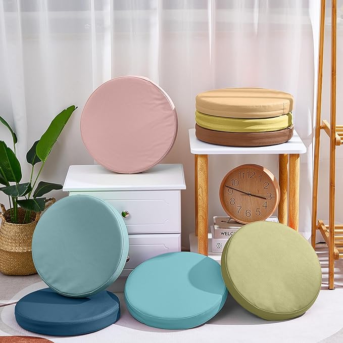 Juexica 8 Pcs Extra Thick Flexible Seating Floor Cushion Assorted Colored Floor Pillow Classroom Seat Cushion Soft Classroom Seating for Kid Learning(Advanced Color,13.8 x 13.8 x 2 Inch,Round)
