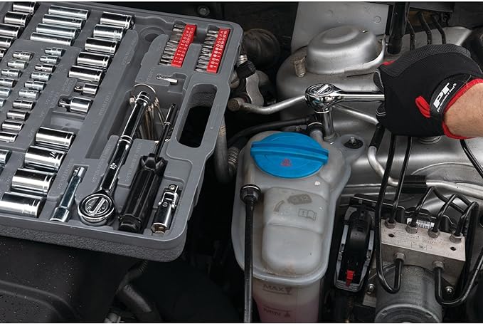 Performance Tool W1198 SAE/Metric 100-Piece Socket (1/4-Inch, 3/8-Inch & 1/2-Inch Drive) and Bit Set