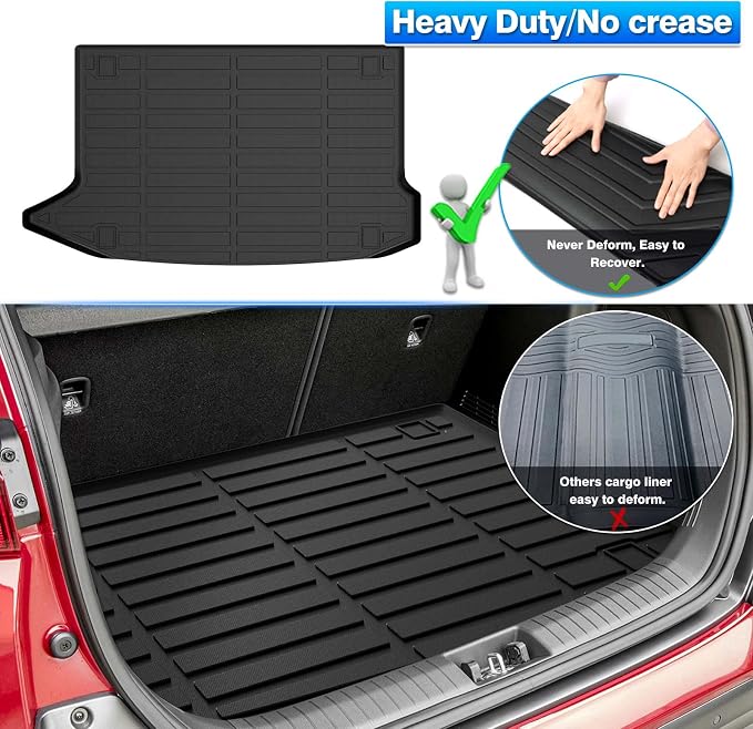 Cartist Cargo Liner Fits for Hyundai Kona 2018-2023/Kona N 2022-2023/Kona Electric 2019-2023, All Weather Rear Cargo Trunk Mat for Kona Accessories