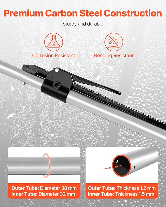 VEVOR Cargo Bar, Cargo Bar Adjustable from 59" to 73", Heavy-Duty Steel Cargos Stabilizer with Non-Slip Foot Pads, Telescoping Load Lock Bars Stop Sliding for Pickup Truck