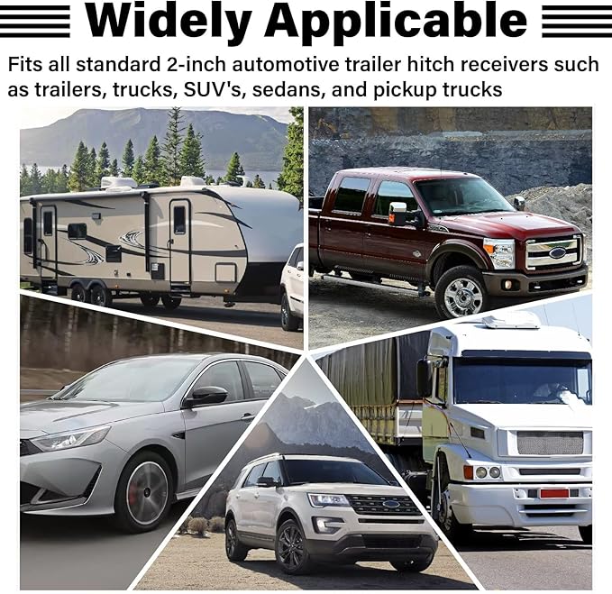 2 Inch Rubber Trailer Hitch Cover, Durable Tow Hitch Covers with American Flag, Car Exterior Accessories Fits for 2 Inches Hitch Receivers, Hitch Cover Tube Plug Cap for Trucks(Black&Red Line)