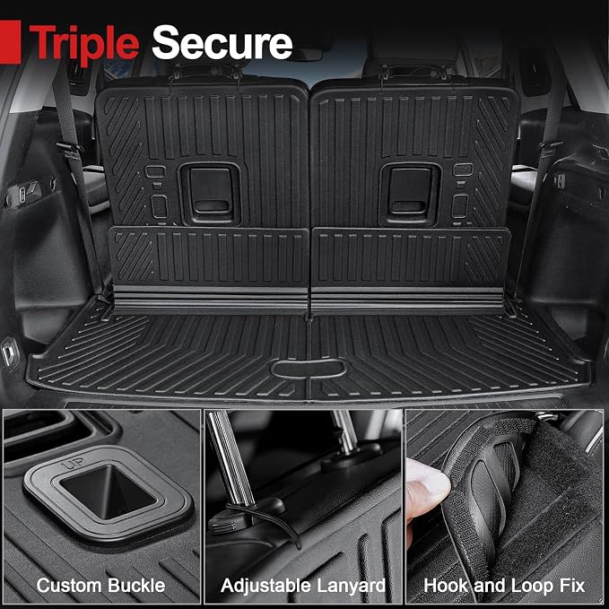 Cargo Mat for 2021-2025 2026 Jeep Grand Cherokee L, All Weather TPE Rear Cargo Liner Trunk Mat with 3rd Row Seatback Cover for Jeep Grand Cherokee L Accessories