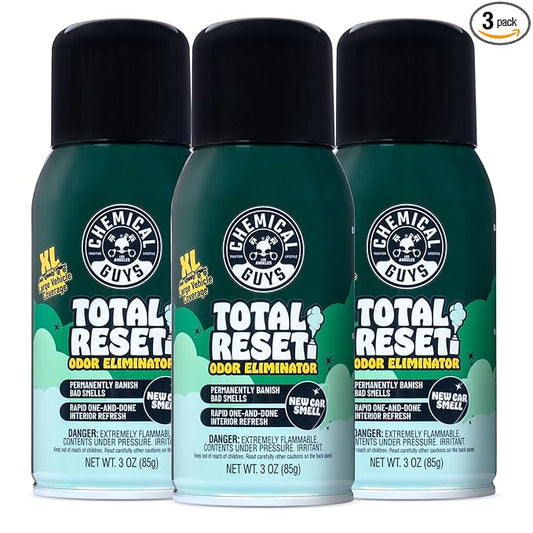 Chemical Guys Odor Eliminating Fogger 3 Pack – New Car Smell, 3 Oz Each – Set-and-Forget System to Remove Smoke, Pet, Gym, and Food Odors in Cars, Trucks, SUVs