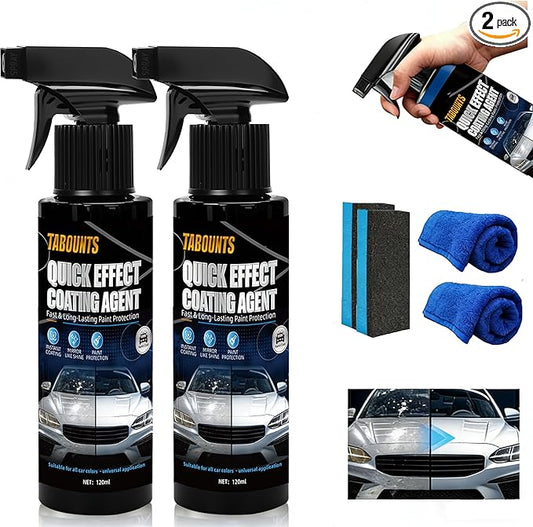 2 Pack Quick Effect Coating Agent for Car - 2026 Upgrade Car Coating Spray, Scratch Repair, Oil Film Removal,Helps Refresh Exterior Gloss & Reduce Surface Buildup