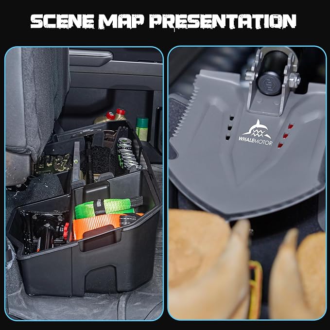 WHALEMOTOR Underseat Storage Compatible with 2020-2026 Chevy Silverado/GMC Sierra 1500(Inclu. 2019 New Gen)&2500 3500 HD Crew&Double Cab, Upgraded Rear Under Seat Organizer Cargo Box