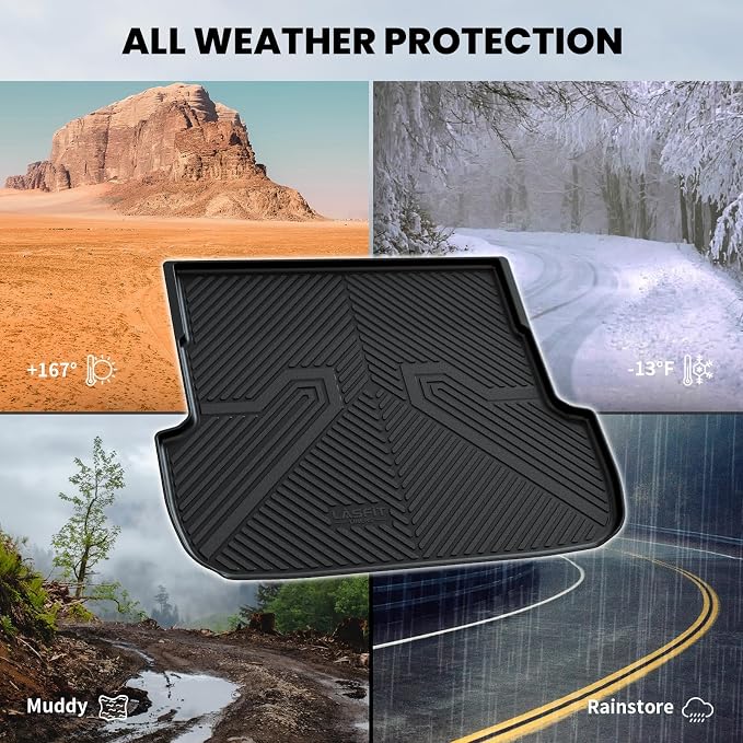 LASFIT Cargo Tray Liner for Subaru Outback 2020-2025 Trunk Mat, All Weather TPE Custom Fit Easy Clean Durable No-Curling Cargo Mat for Outback 2025 2024 2023 2022 2021 2020 Trunk Tray Liner, Black