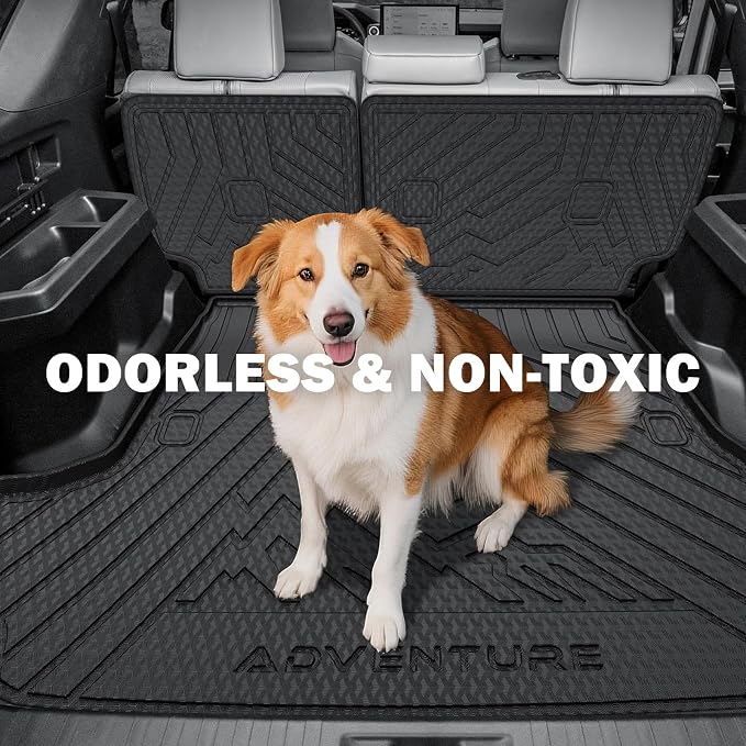 KUST Trunk Cargo Mat for 2025-2026 Toyota 4Runner Gas Accessories 5 Seats Only (Not for Hybrid or 7-Seats), Rear Cargo Liner with Back Seat Protector, TPE Rubber, Raised Edge, All Weather Protection