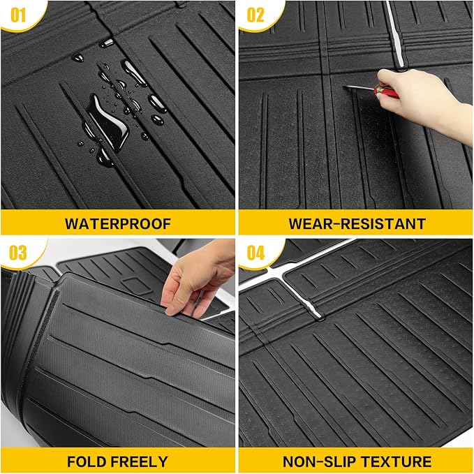 Rear Cargo Mat for 2018-2024 Ford Expedition/Lincoln Navigator Trunk Mat(Not for Max or L Models), All Weather Cargo Liner for 18-24 Expedition/Navigator Accessories
