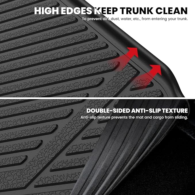 LASFIT Cargo Mat for Honda Passport 2025 2024 2023 2022 2021 2020 2019, All Weather Custom Fit TPE Trunk Mat Trunk Tray Cargo Tray, Black