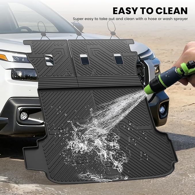 LASFIT Cargo Tray Liner with Backrest Mat for Subaru Outback 2026 Cargo Mat, All Weather TPE Custom Fit Easy Clean Trunk Liner with Seatback Mat for Outback 2026 Trunk Tray, Black