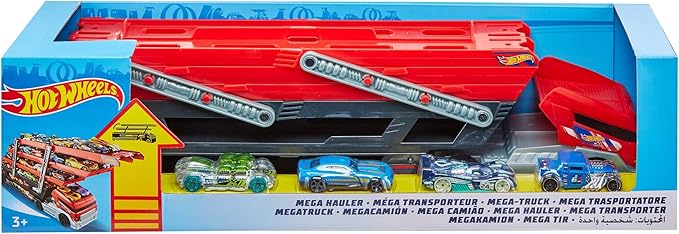 Hot Wheels Mega Hauler and 4 Cars Set