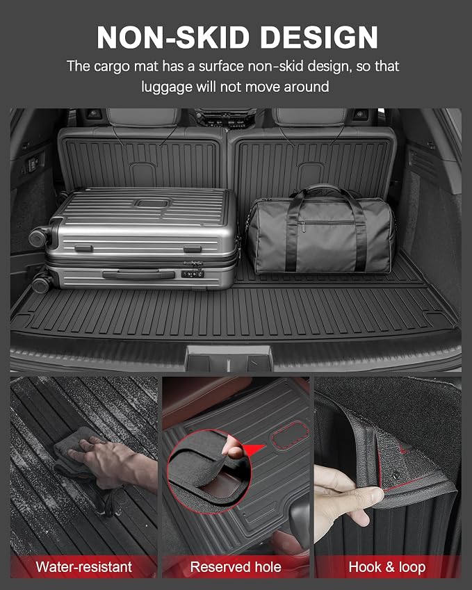 Original 2022-2026 MDX Floor Mats & Cargo Liner & Backrest Mat Full Sets for Acura MDX - Custom Fit TPE Floor Liners & Cargo Mat & Backrest Mat - All Weather Odorless Car Mats for MDX 2022-2025 2026