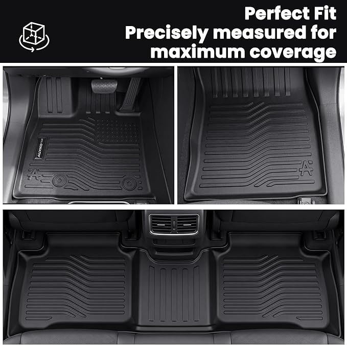 Auxko All Weather Floor Mats Cargo Mat with Backrest Mat for 2026 Toyota RAV4 Hybrid(Not for Phev)(Not for Cargo Area with subwoofer) All Season TPE Accessories Odorless Anti-Slip