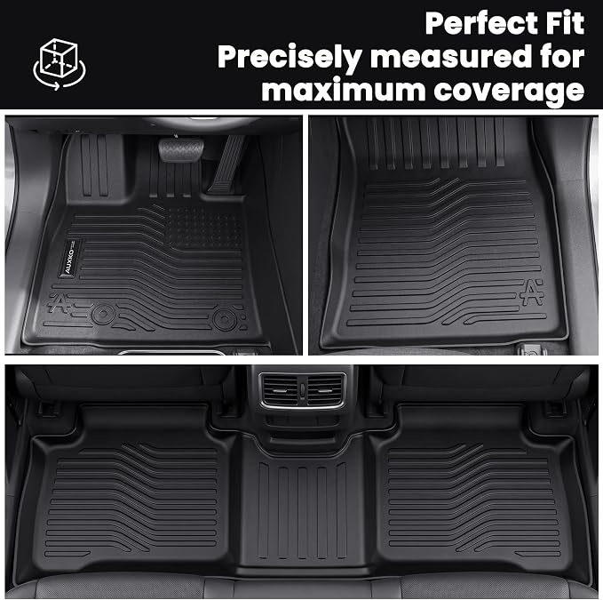 Auxko All Weather Floor Mats for Toyota rav4 Hybrid 2026 (Not for PHEV) TPE Rubber Liners Accessory for Toyota rav4 Hybrid 2026 Odorless Anti-Slip Mats Black