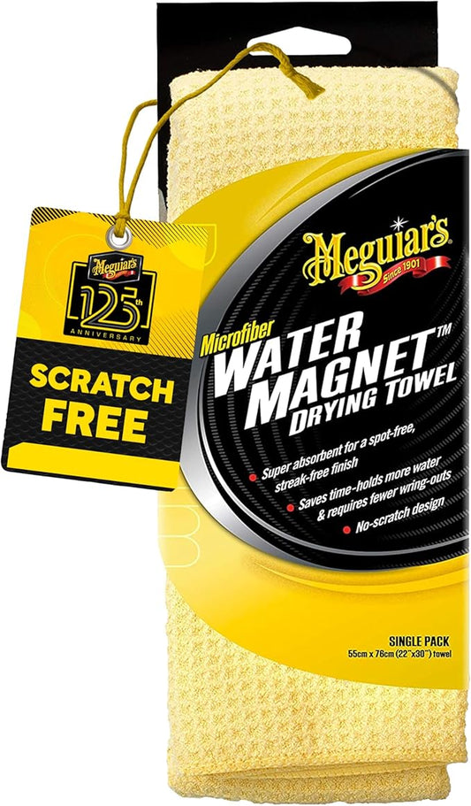 Meguiar's Water Magnet Microfiber Drying Towel, Premium Car Wash Microfiber Towel That’s Super Plush, Water Absorbent & Scratch-Free Big Microfiber Towels for Cars, 1 Pack