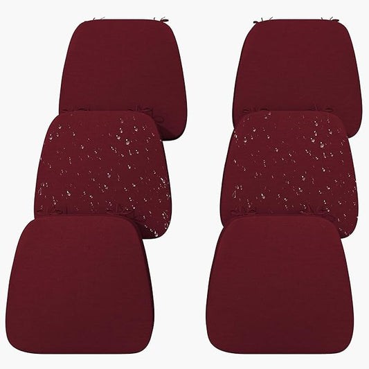 17'' x 16'' x 2.5"Thick Chair Cushions for Dining Chairs, 6 Pack WaterProof Easy Clean Kitchen Chair Pads with Ties and Non-Slip Backing - 30D High Elastic Foam Soft Kitchen Chair Cushions