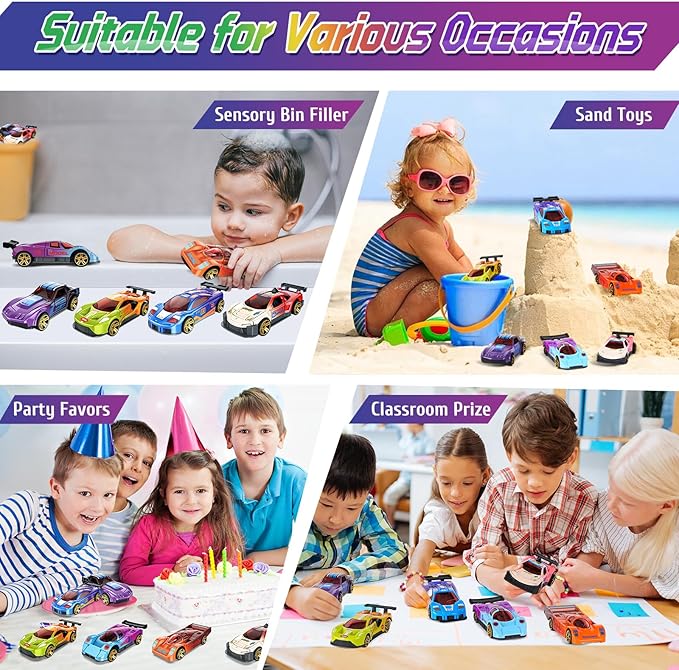Color Changing Cars Toys Bath Toys for Kids Ages 1-3 4-8 Easter Basket Stuffers for Kids Grandkids Pool Water Toys Boys Birthday Easter Egg Fillers Car Sensory Die-Cast Toys