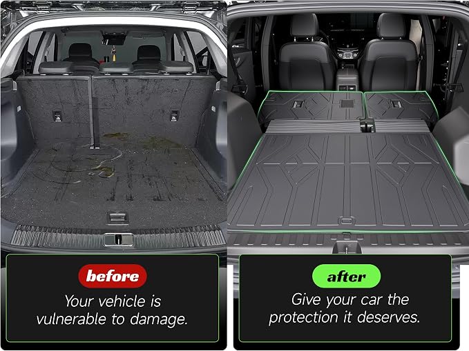 Cargo Trunk Mat with Backrest Mats for 2025 2026 Chevrolet Chevy Equinox/GMC Terrain (Not for Equinox EV),All Weather Protection TPE Heavy Duty Cargo Liner Equinox/Terrain Accessories,Black