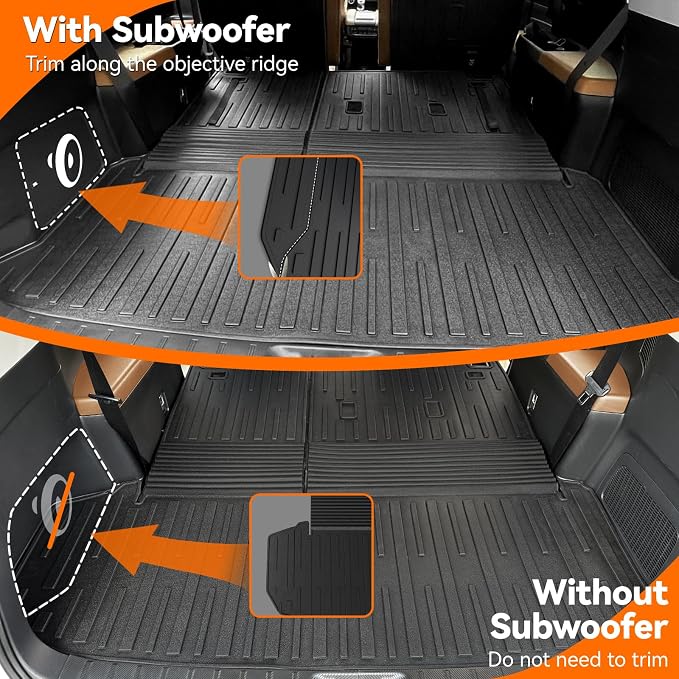 Cargo Liner for 2026 2025 2024 Grand Highlander Accessories, Cargo Mat Seat Backrest 2 in 1 Mat All-Weather TPE Back Seat Protector Trunk Mat for Grand Highlander Accessories