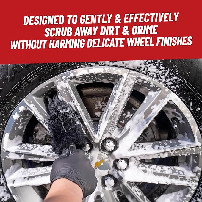 Chemical Guys Gerbil Wheel and Rim Brush, Safe for Exhaust, Tires, Rims, Engine Bays, & More, 2 Pack