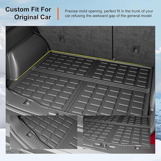 powoq Trunk Mat Compatible with 2020-2026 Ford Escape Cargo Mat All Season Protection Cargo Liner TPE Trunk Liner Replacement for 2020 2021 2022 2023 2024 2025 2026 Ford Escape Accessories