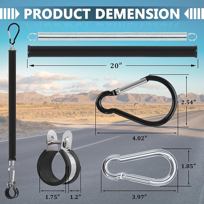 CheeMuii 20" Single Tender Spring Kit with Trailer Hose Holder Heavy Duty Tender Spring for Semi Truck Air Lines Kit 3 in 1 Air Lines Holder for Semi Truck Trailer Tractor
