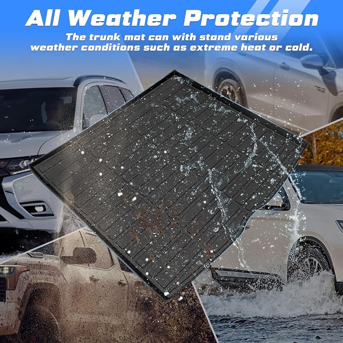 Sunsdrew Cargo Trunk Liner for Ford Edge 2015-2025 (5 Seats), Rear Cargo Mat Trunk Mat All Weather Protection Cover Accessories TPE Rubber Raised Edge