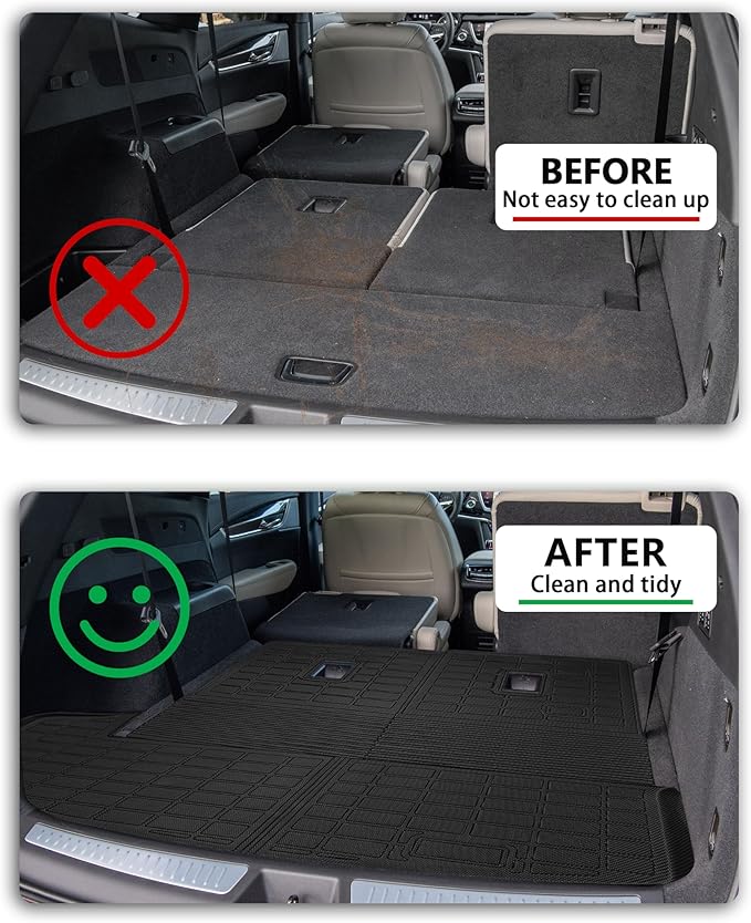 Cargo Liner Compatible with 2020-2025 Cadillac XT6 Trunk Mat Cargo Mat Back Seat Cover Protector (Backrest Mats+Trunk Mat)