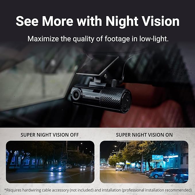 Thinkware F70 PRO Dash Cam 1080P FHD, Wi-Fi Car Camera, 140° Wide Angle, Super Night Vision, Smart Parking Mode, G-Sensor, Includes 32GB SD Card