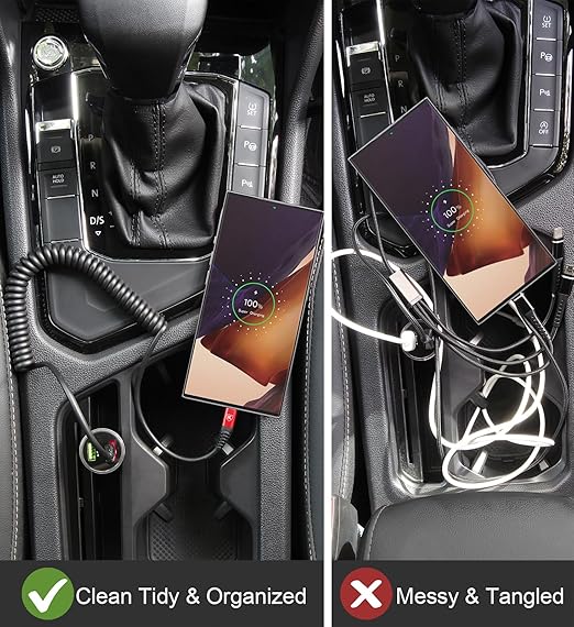 USB C Cable [3FT+6FT], 2Pack USB A to USB C 3A Fast Charging, Coiled Type C Charger Cord for Car USB-C Cable Compatible with iPhone 17/16/15/Plus/Pro/Samsung Galaxy A10e A20 A50 S20 Plus S10E-Red