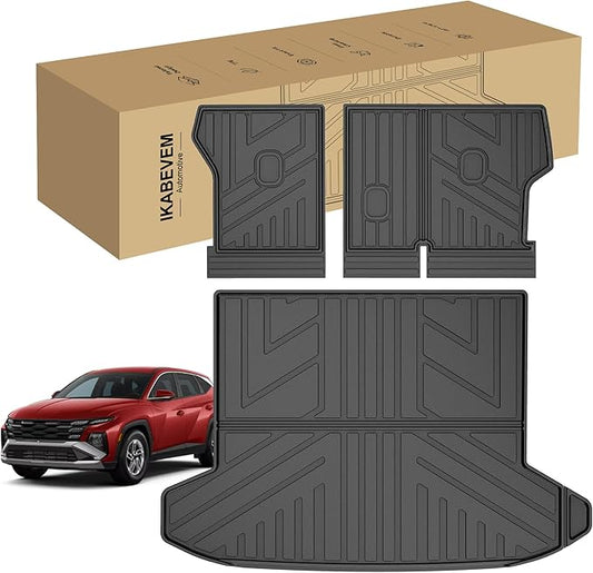 Cargo Mat for 2022-2026 Hyundai Tucson - All Weather Cargo Liner with Backrest Mats TPE Trunk Mat Seatback Protector for 2026 2025 2024 2023 2022 Tucson Accessories Cargo Tray Black