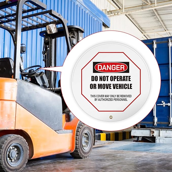 1 Pcs Steering Wheel Cover for Lockout Tagout - 20" Danger Do Not Operate Reinforced Vinyl for Trucks Pallet Jacks Forklifts