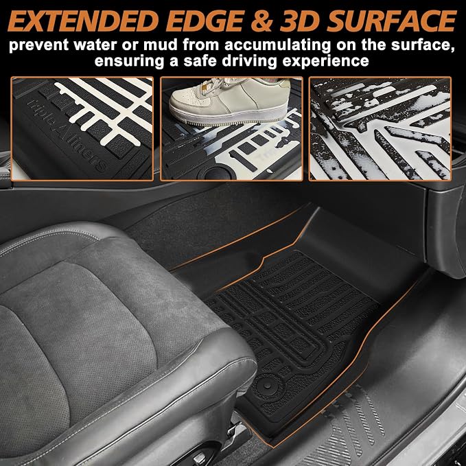TripleAliners All-Weather Mats Compatible with 2026 2025 2024 Dodge Charger EV Accessories Floor Liners Trunk Cover Custom Fit TPE Heavy-Duty Liners (Floor & Trunk Mats)